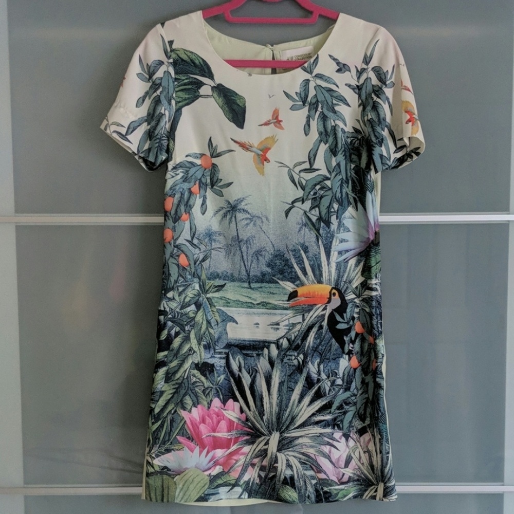H&M Tropical Print Short Dress